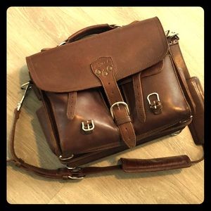 Saddleback Front Pocket Leather Briefcase